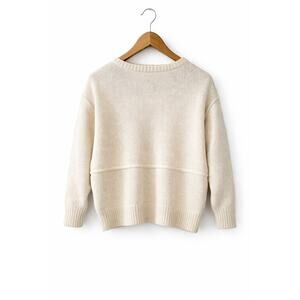 Granola Cream Sweater Womens Size S Fisherman Coastal Staple Normcore Cosy Comfy